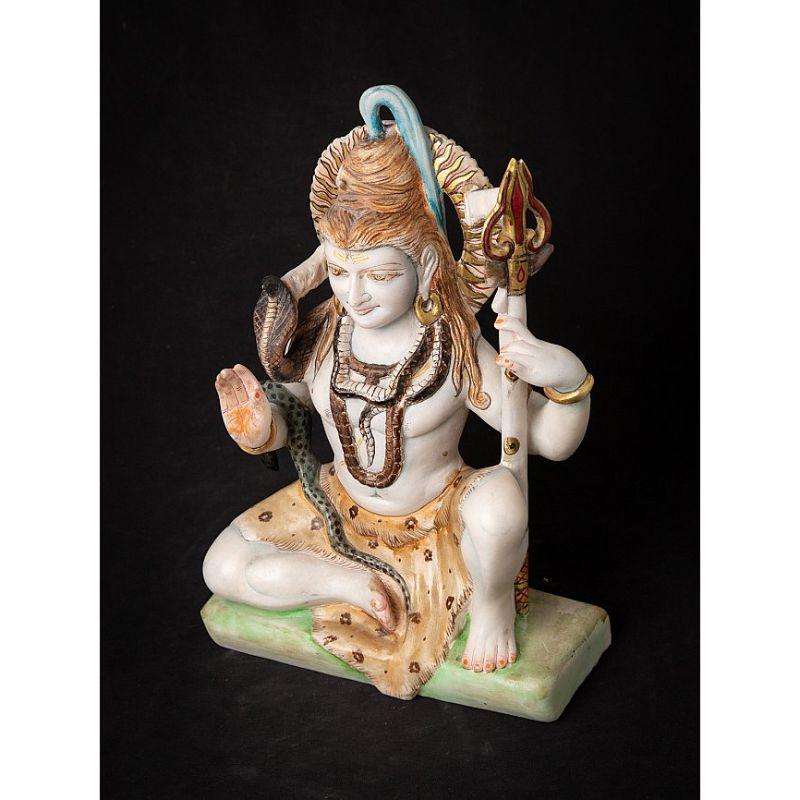 Shiva-Statue aus altem Marmor aus Indien im Angebot 8