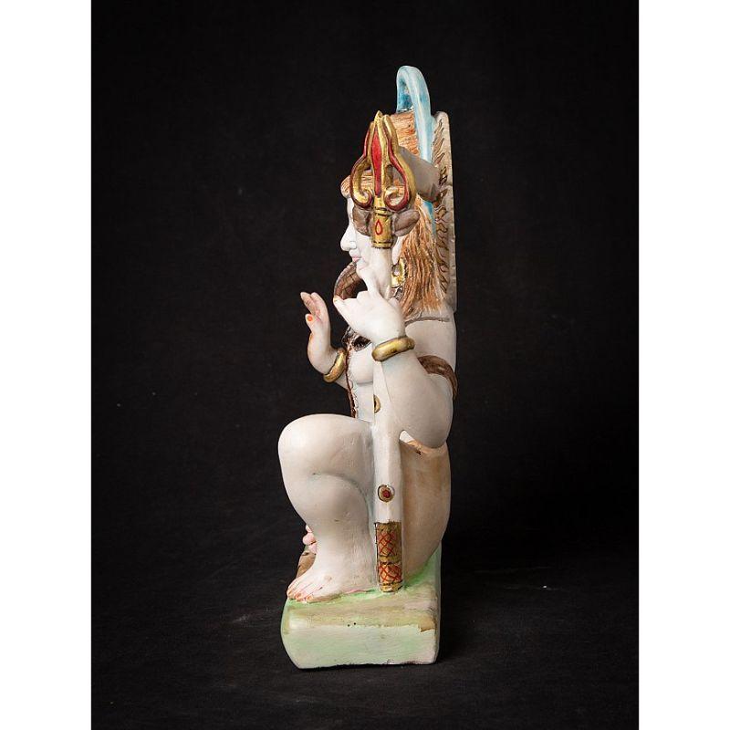 Shiva-Statue aus altem Marmor aus Indien (Indisch) im Angebot