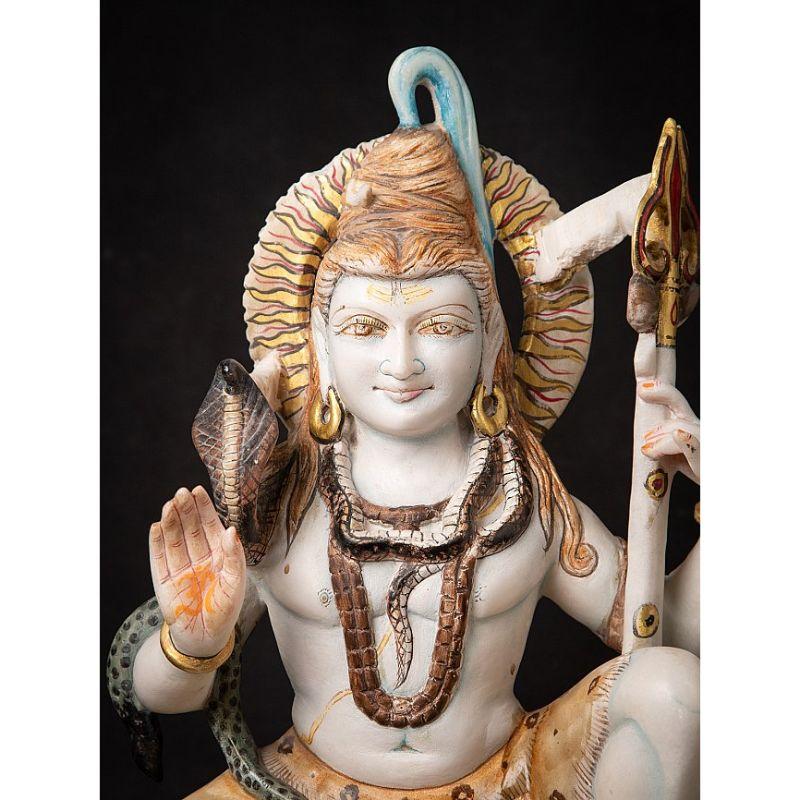 Shiva-Statue aus altem Marmor aus Indien im Angebot 4