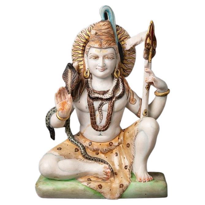 Shiva-Statue aus altem Marmor aus Indien im Angebot