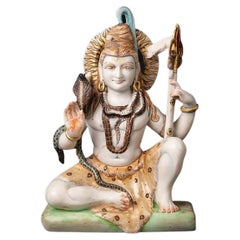 Retro Old Marble Shiva Statue from India