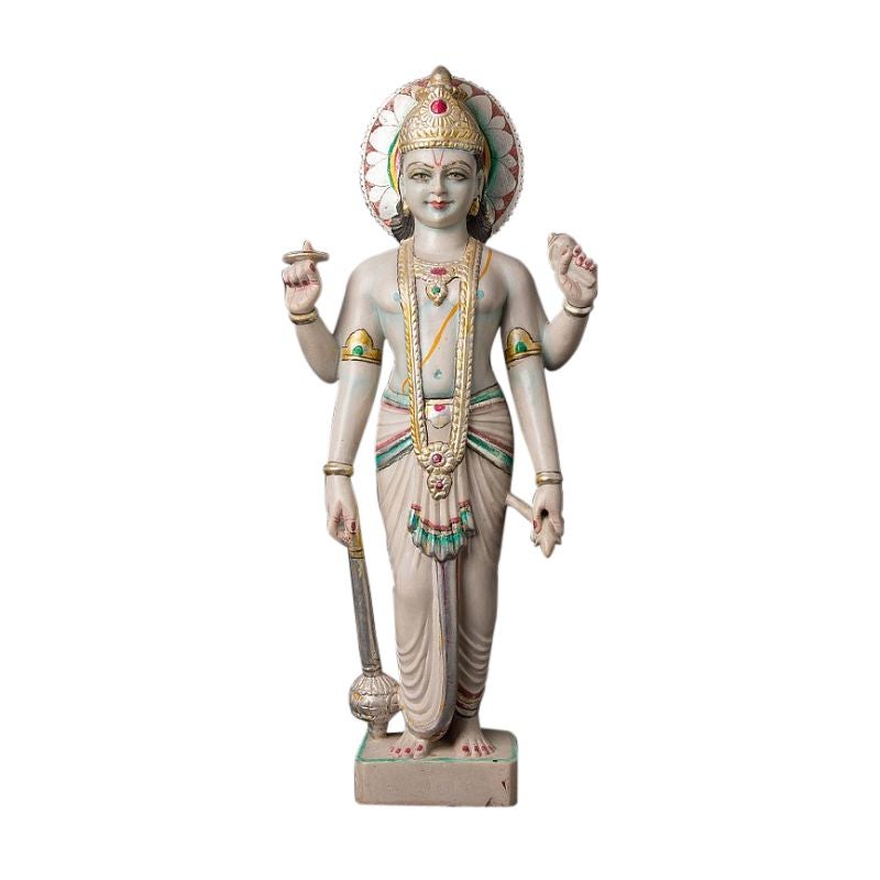 Vishnu-Statue aus altem Marmor aus Indien