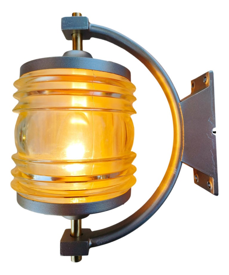 Old Marine and Nautical Ship Sconces Wall Lamps Fresnel Lenses Glass ...