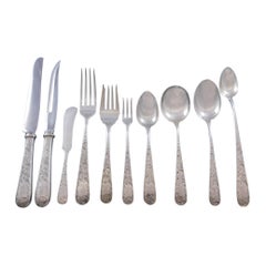 Old Maryland Engraved by Kirk Sterling Silver Flatware Set 142 Pcs Mono R
