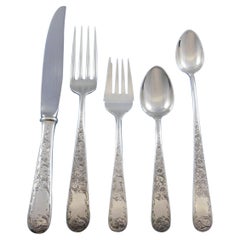 Old Maryland Engraved by Kirk Sterling Silver Flatware Set Service 50 Pcs Dinner