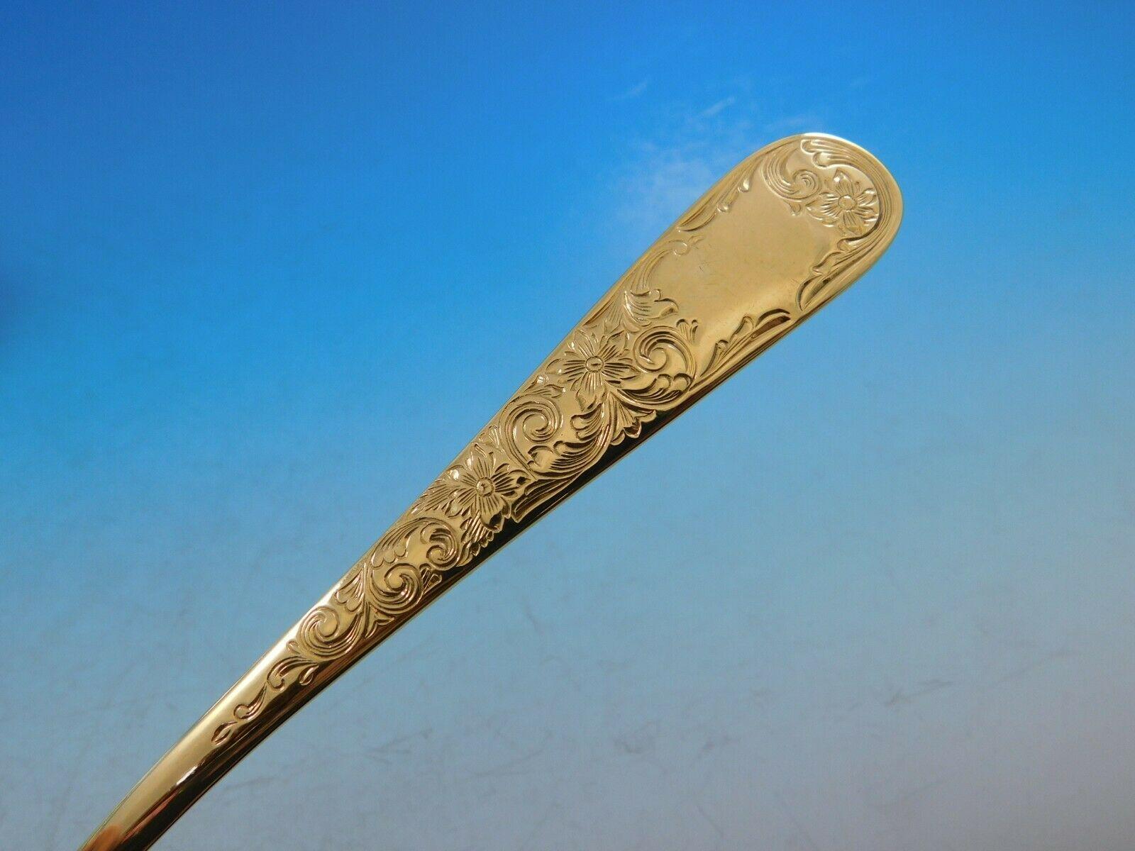 Servizio di posate in argento sterling Old Maryland con incisione in oro Kirk 12 set Vermeil In condizioni ottime in vendita a Big Bend, WI