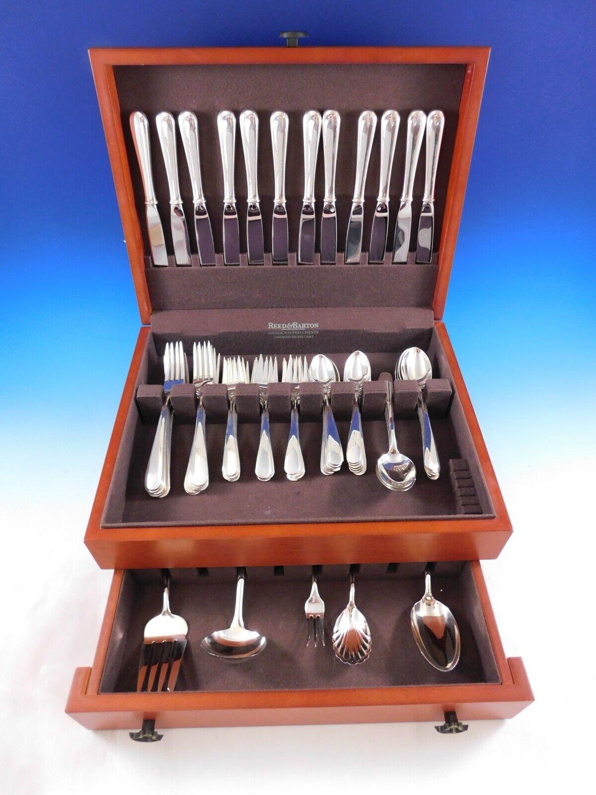 Dinner Size Old Maryland Plain by Kirk Sterling Silver Flatware set - 65 pieces. This set includes:

12 Knives, 8 7/8