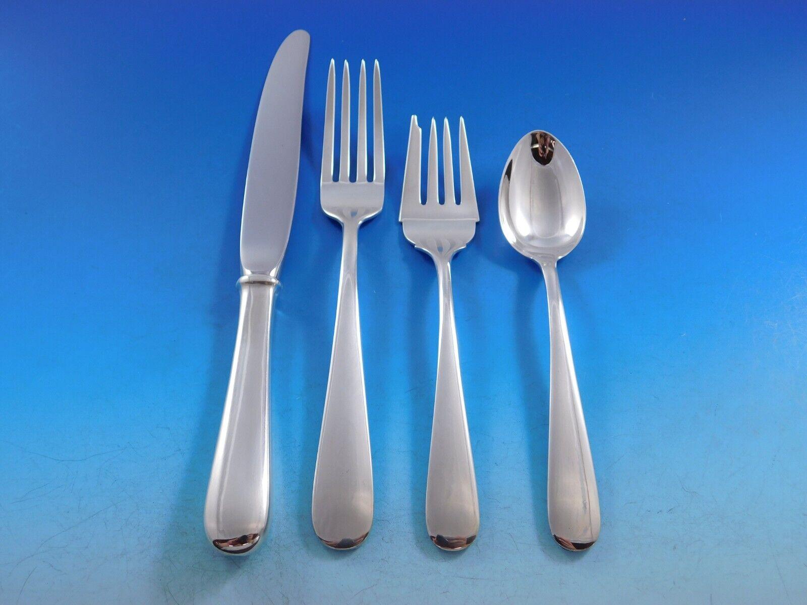 Old Maryland Plain by Kirk Sterling Silver Flatware Set for 12 Service 65 Pieces In Excellent Condition For Sale In Big Bend, WI