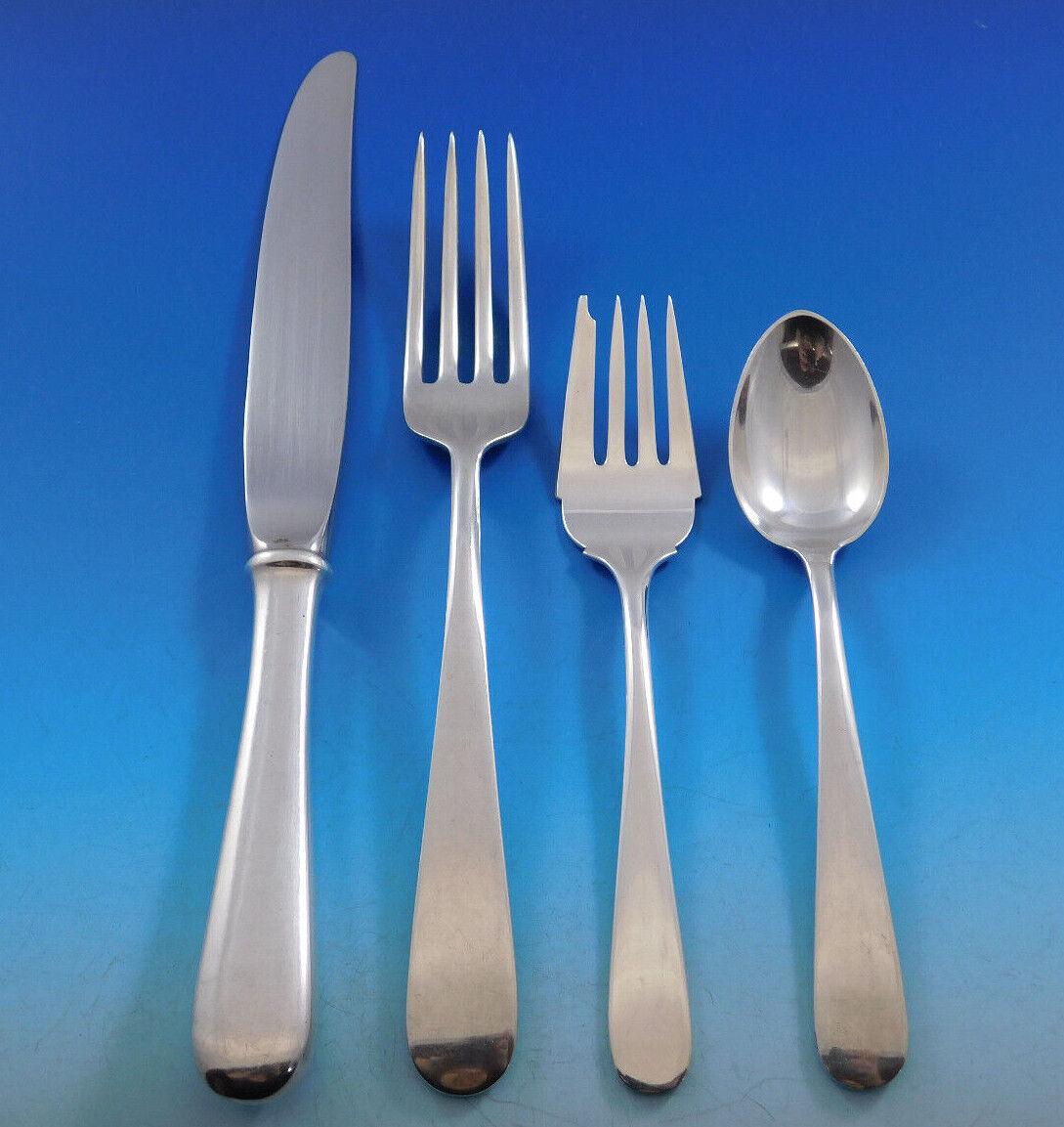 Old Maryland Plain by Kirk Sterling Silver Flatware Set Service 74 Pcs Dinner In Excellent Condition In Big Bend, WI