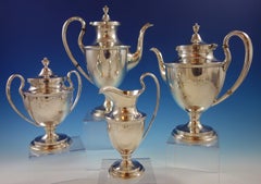 Old Maryland Plain by Kirk Sterling Silver Tea Set 4pc #4196, #2584