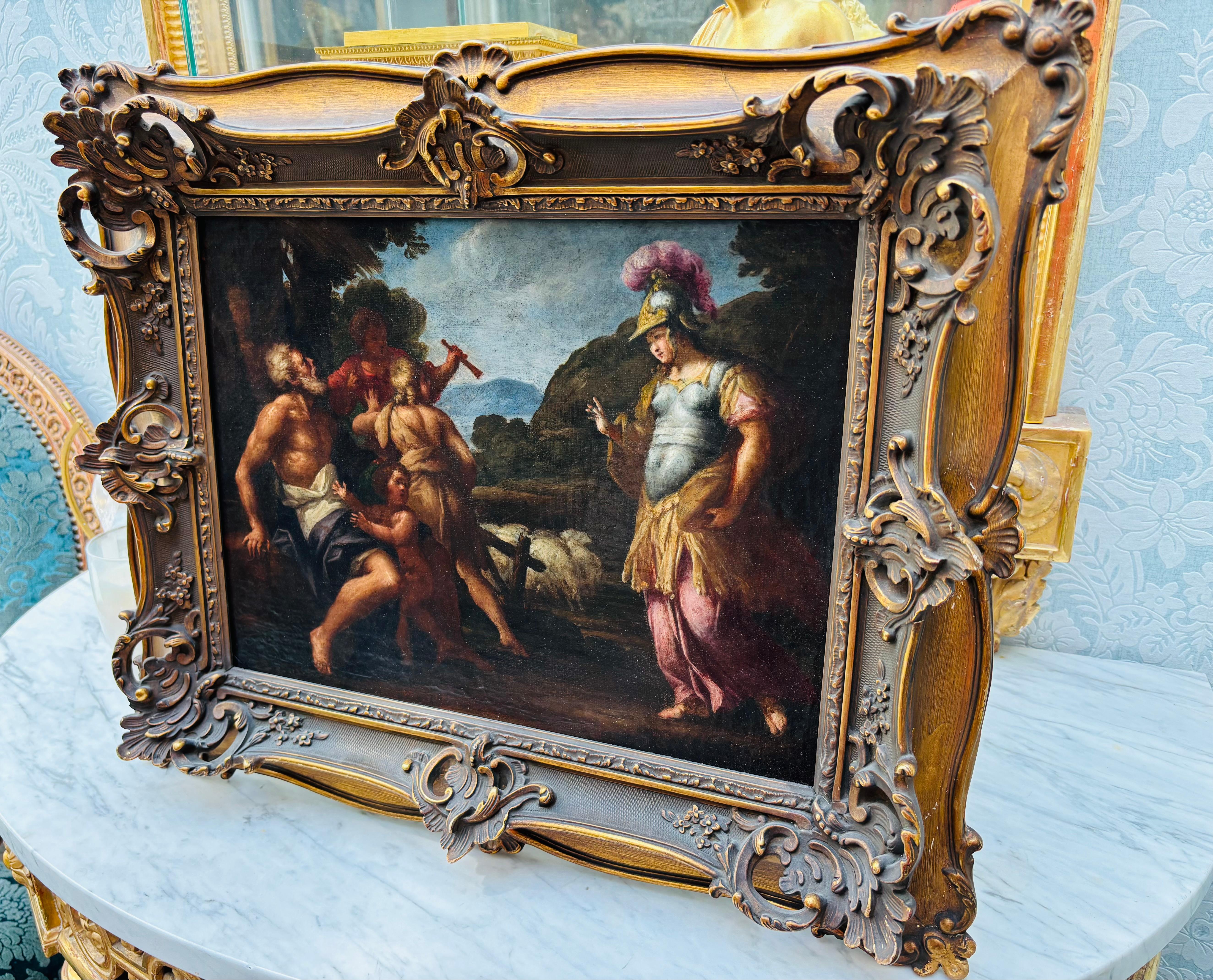 Dipinto ad olio allegorico di 