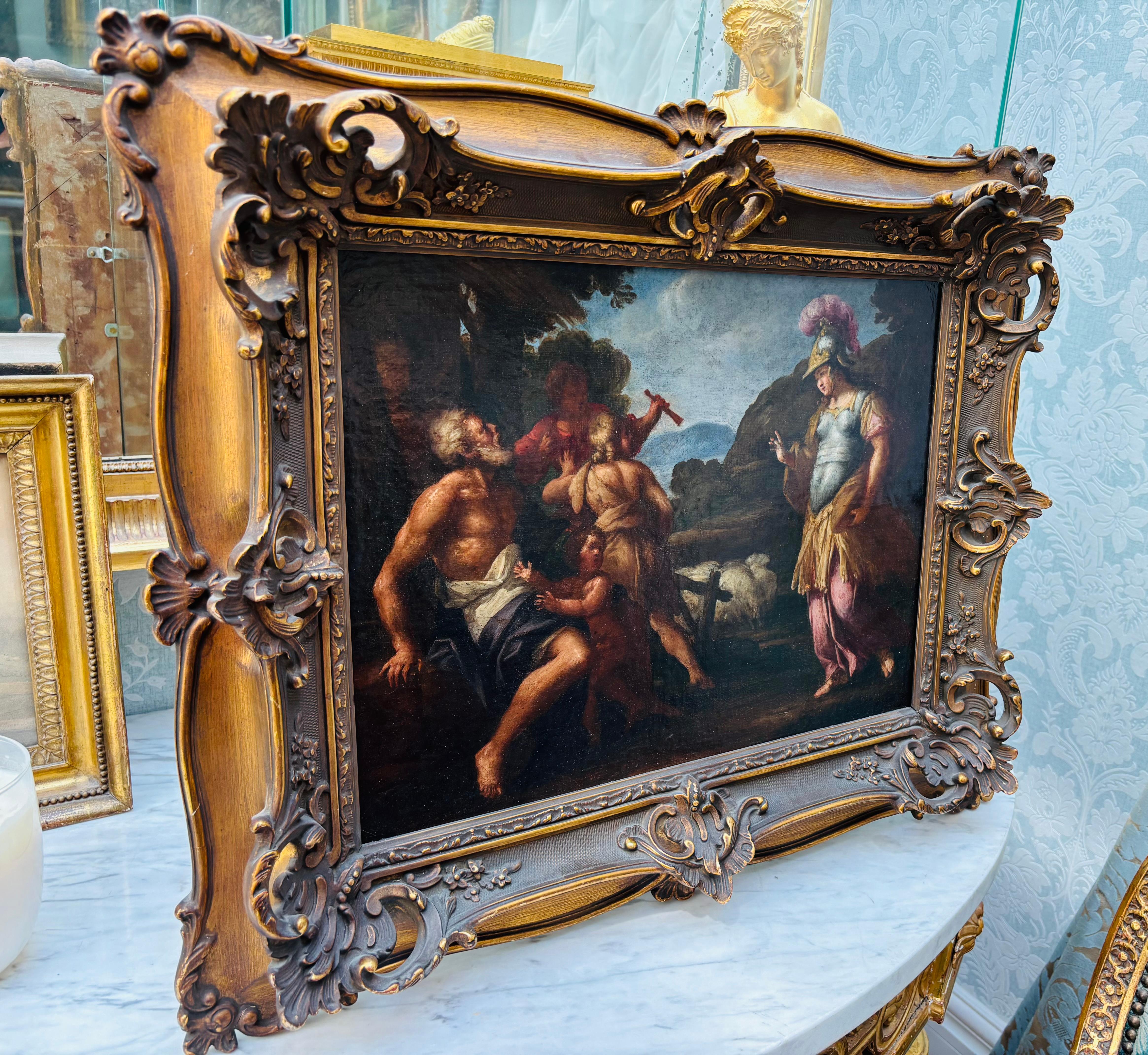 Dipinto ad olio allegorico di 