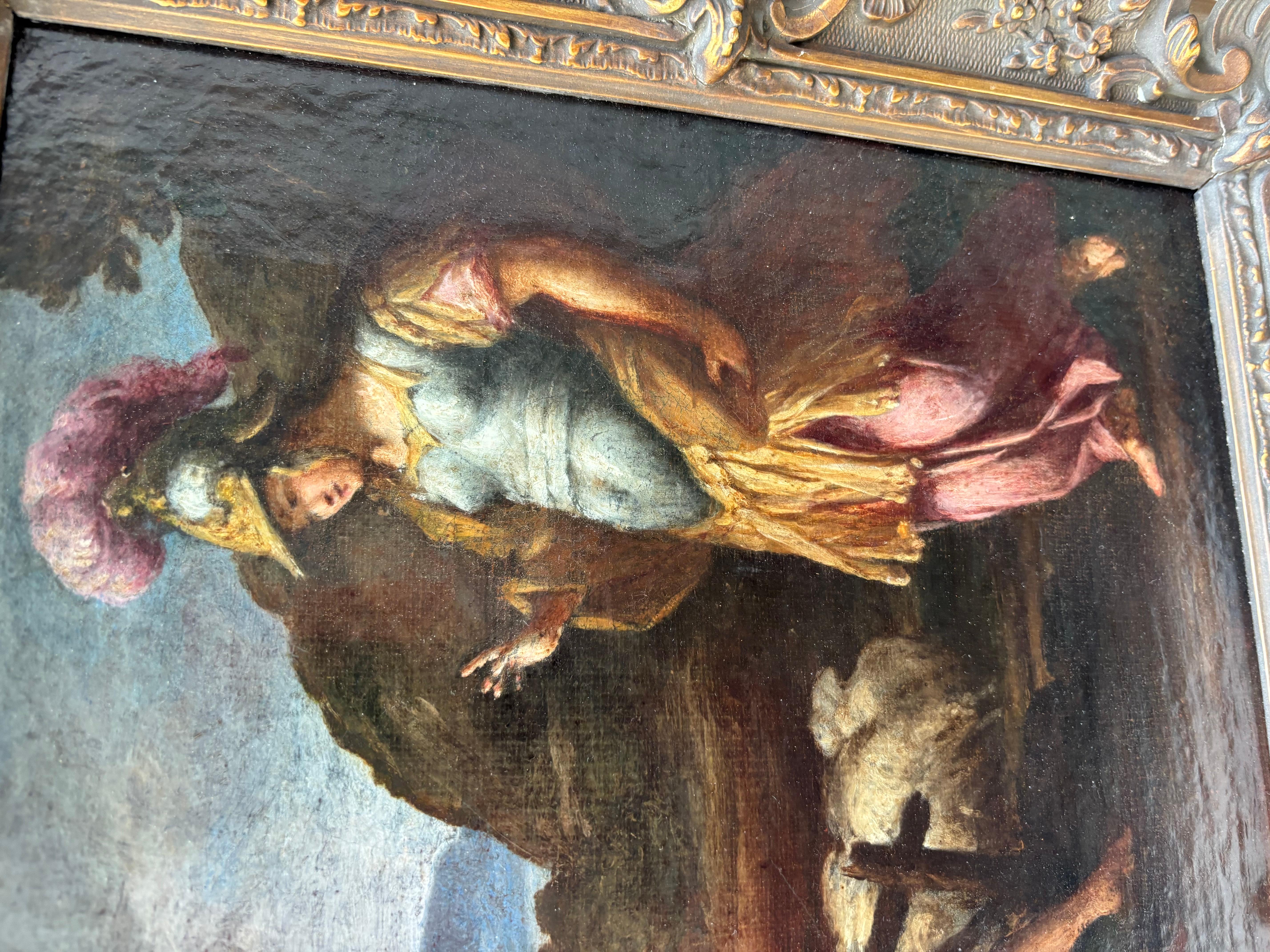 Dipinto ad olio allegorico di 