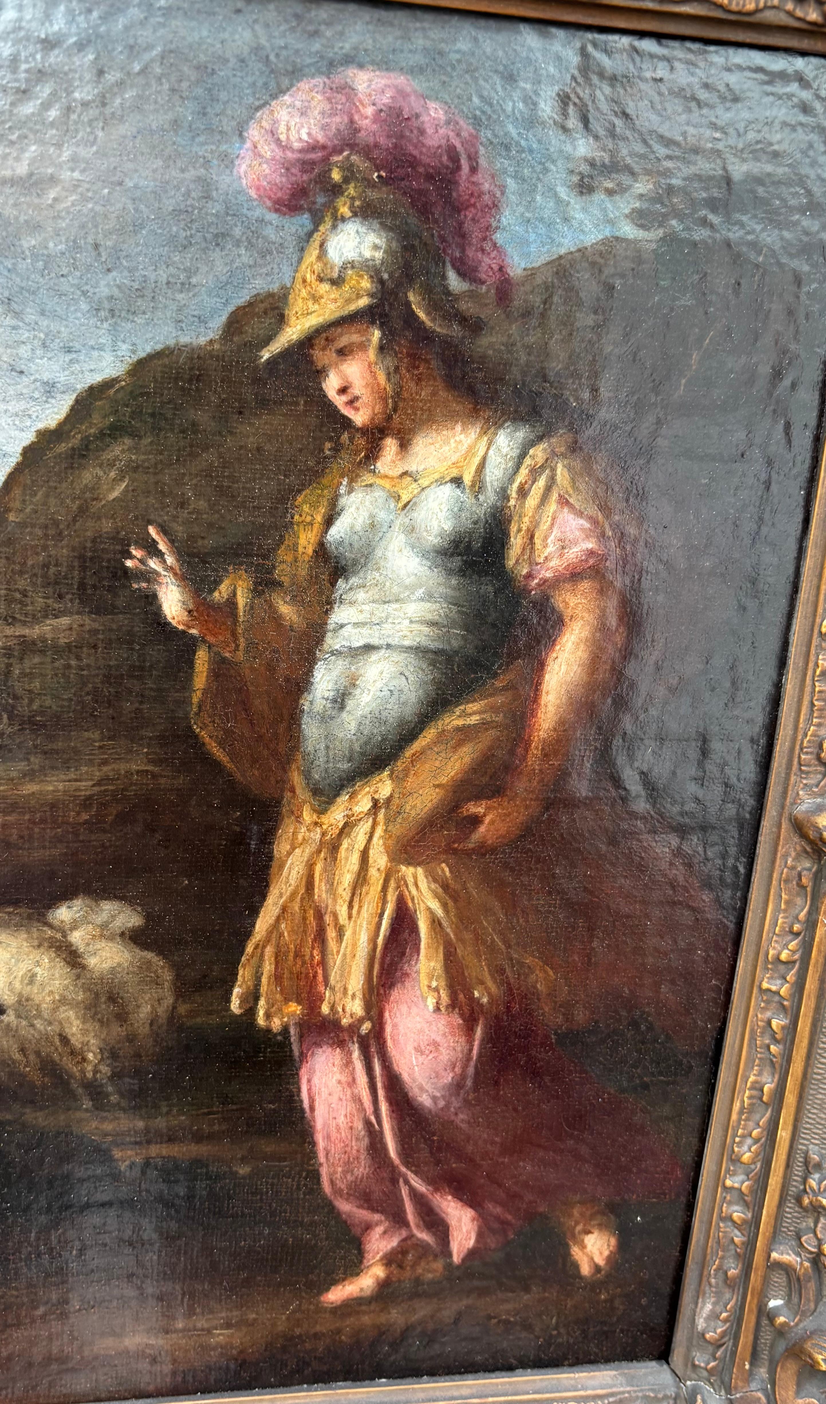 Dipinto ad olio allegorico di 