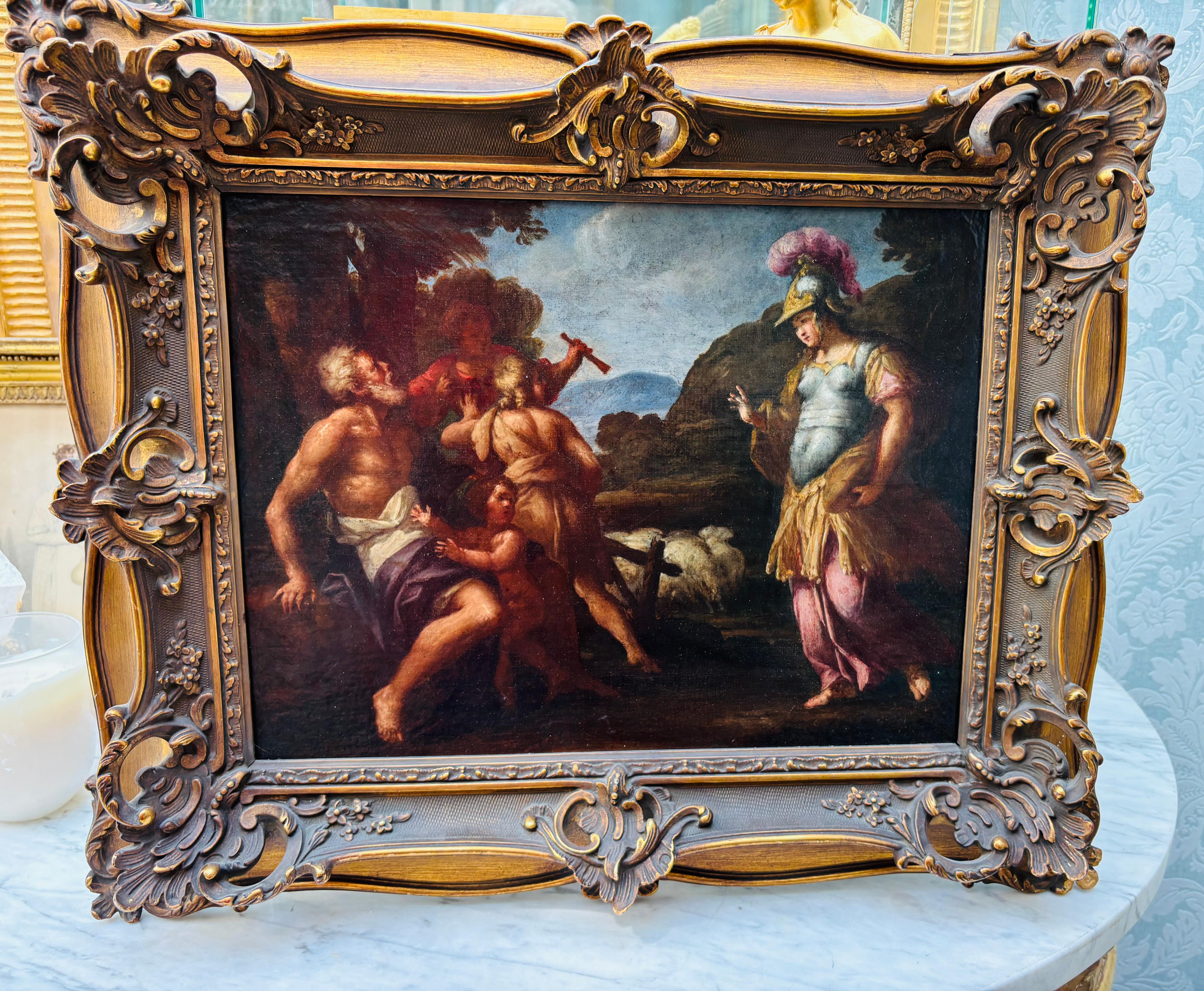 Dipinto ad olio allegorico di 