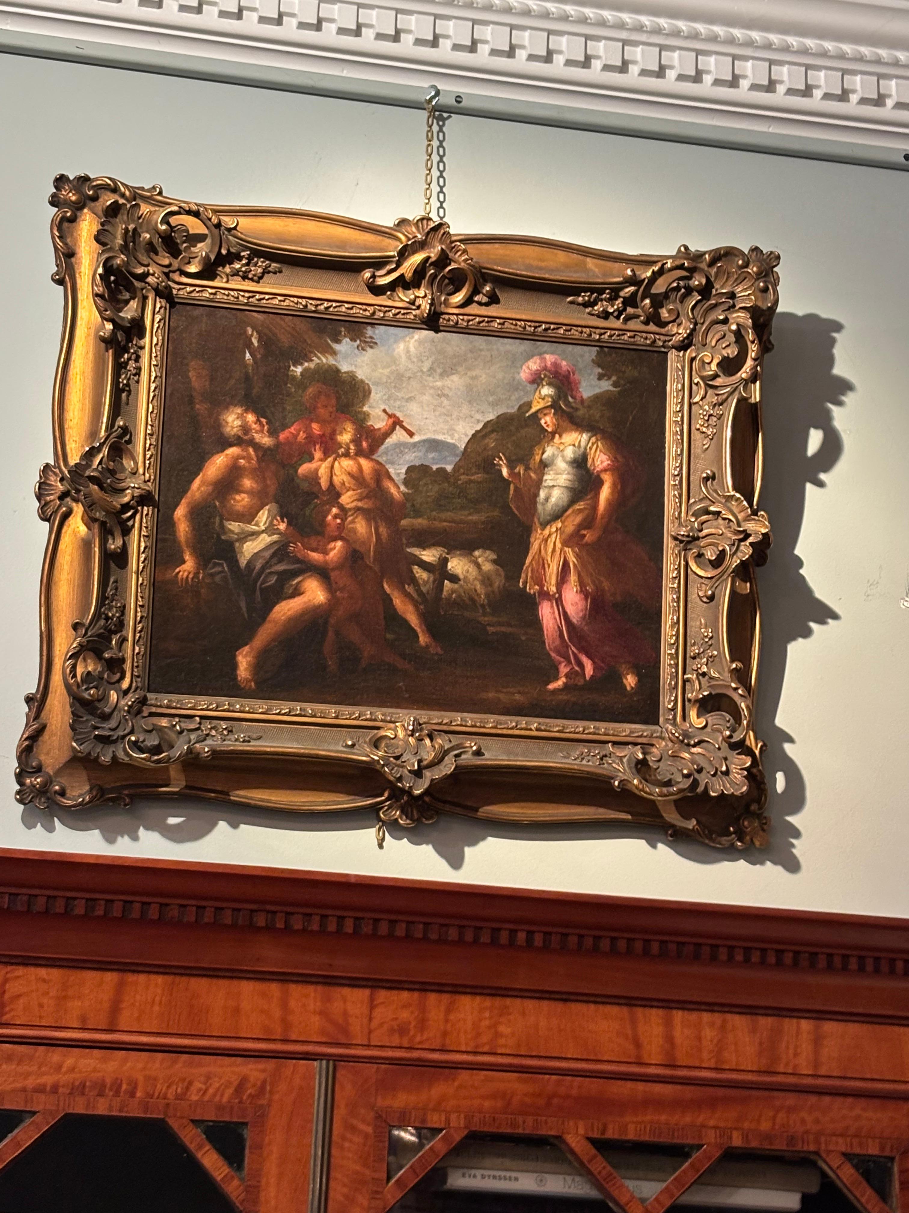 Old Master Allegorical oil painting of “Erminia and The Shepherds” In Good Condition For Sale In Vancouver, British Columbia