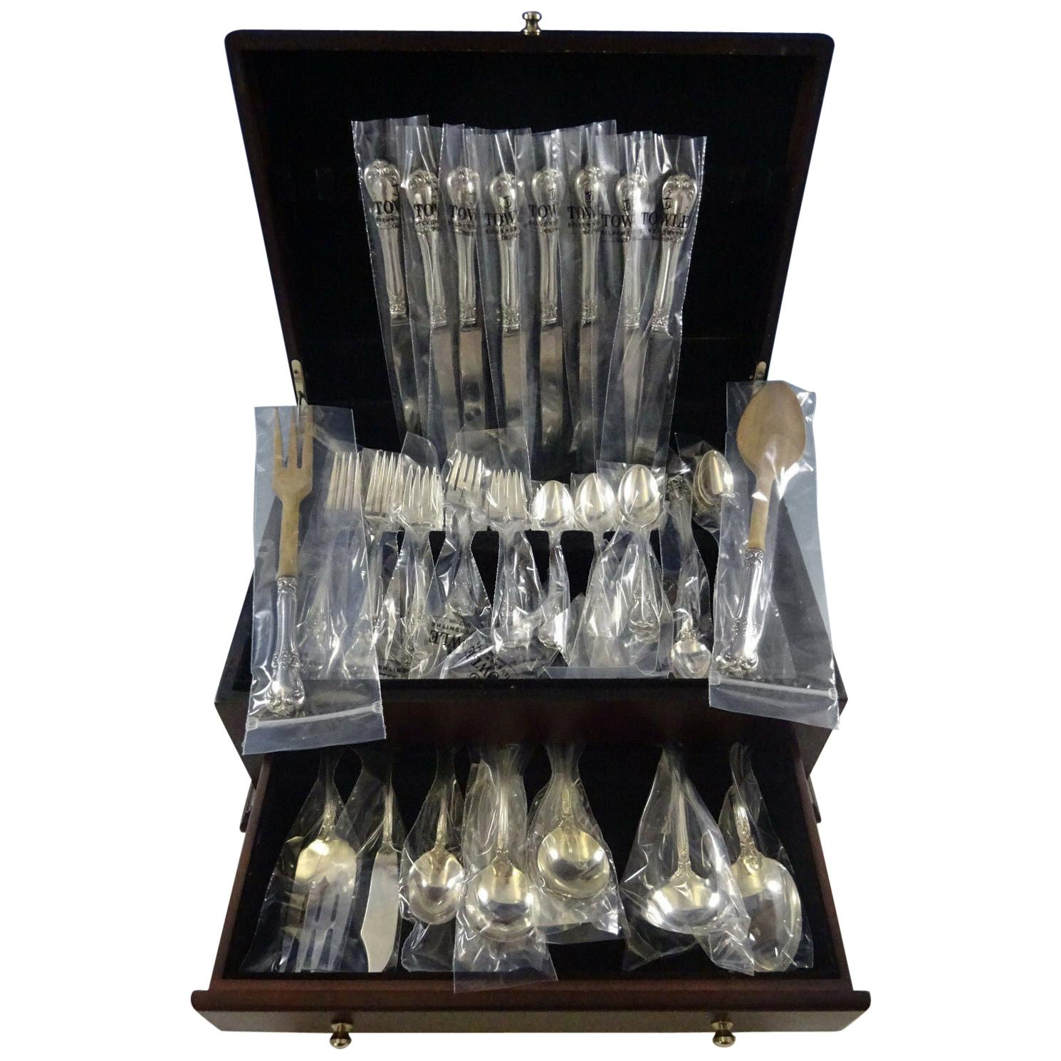 Old Master by Towle Sterling Silver Flatware Set 8 Service 55 PC Dinner Size New
