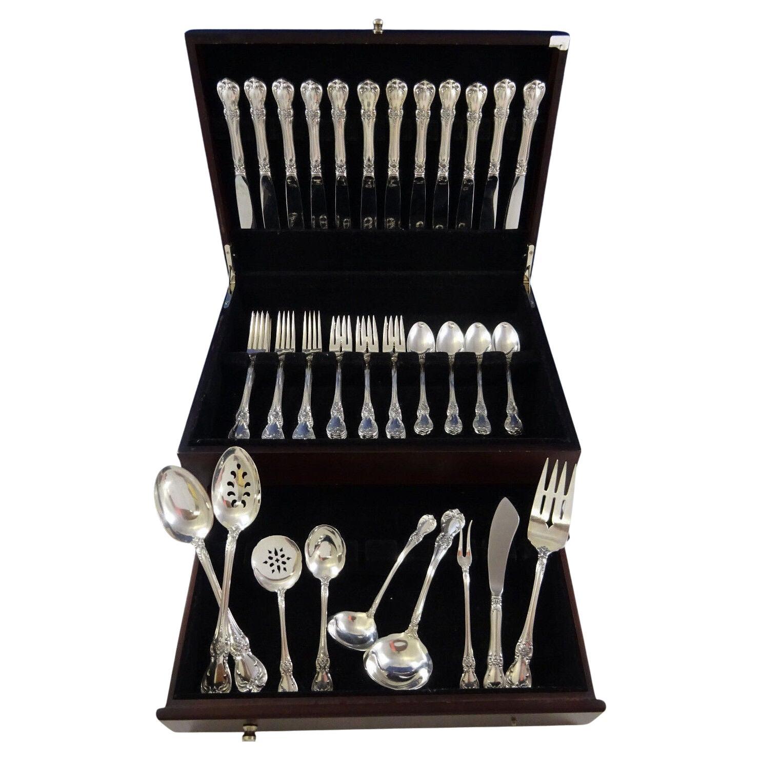 Juego De Cubiertos De Plata De Ley Old Master by Towle Para 12 Servicio 57 Piezas