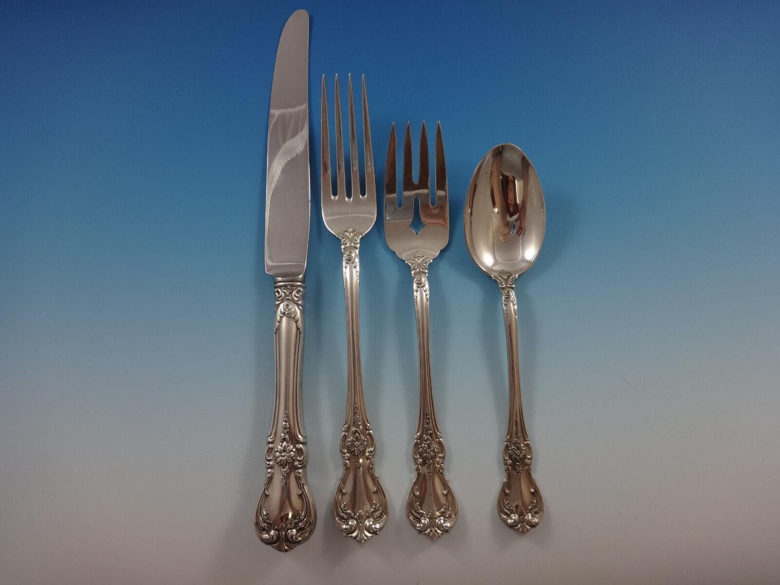 Old Master by Towle Sterling Silver Flatware Set For 8 Service 48 Pieces In Excellent Condition For Sale In Big Bend, WI