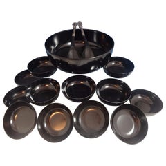 Old Master by Towle - Service à salade en argent sterling de 15 pièces avec mélamine noire