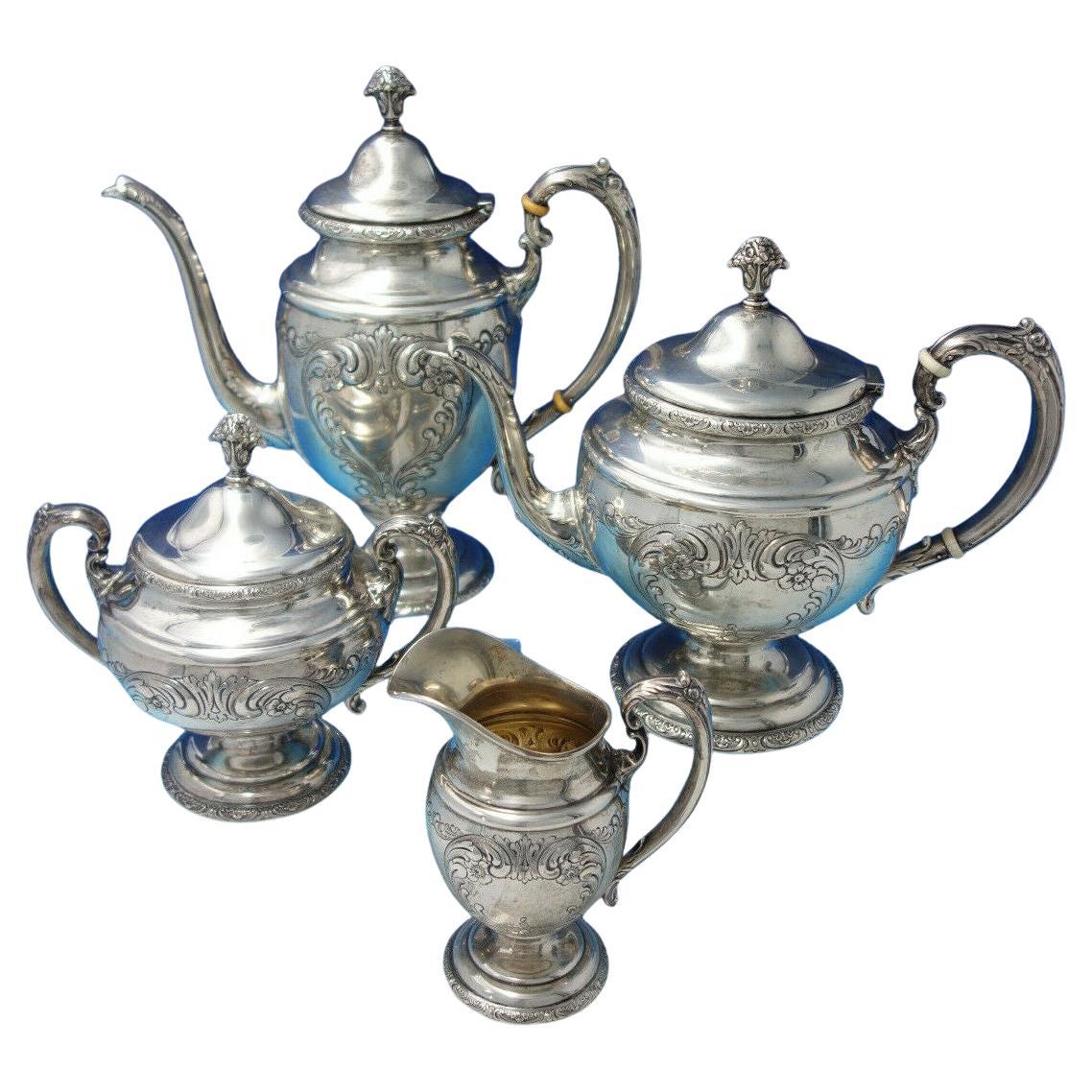 Old Master by Towle Sterling Silver Tea Set 4-Piece #76530 '#6228'