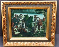 Old Master Eglomise Painting of Saint John the Baptist 18th Century