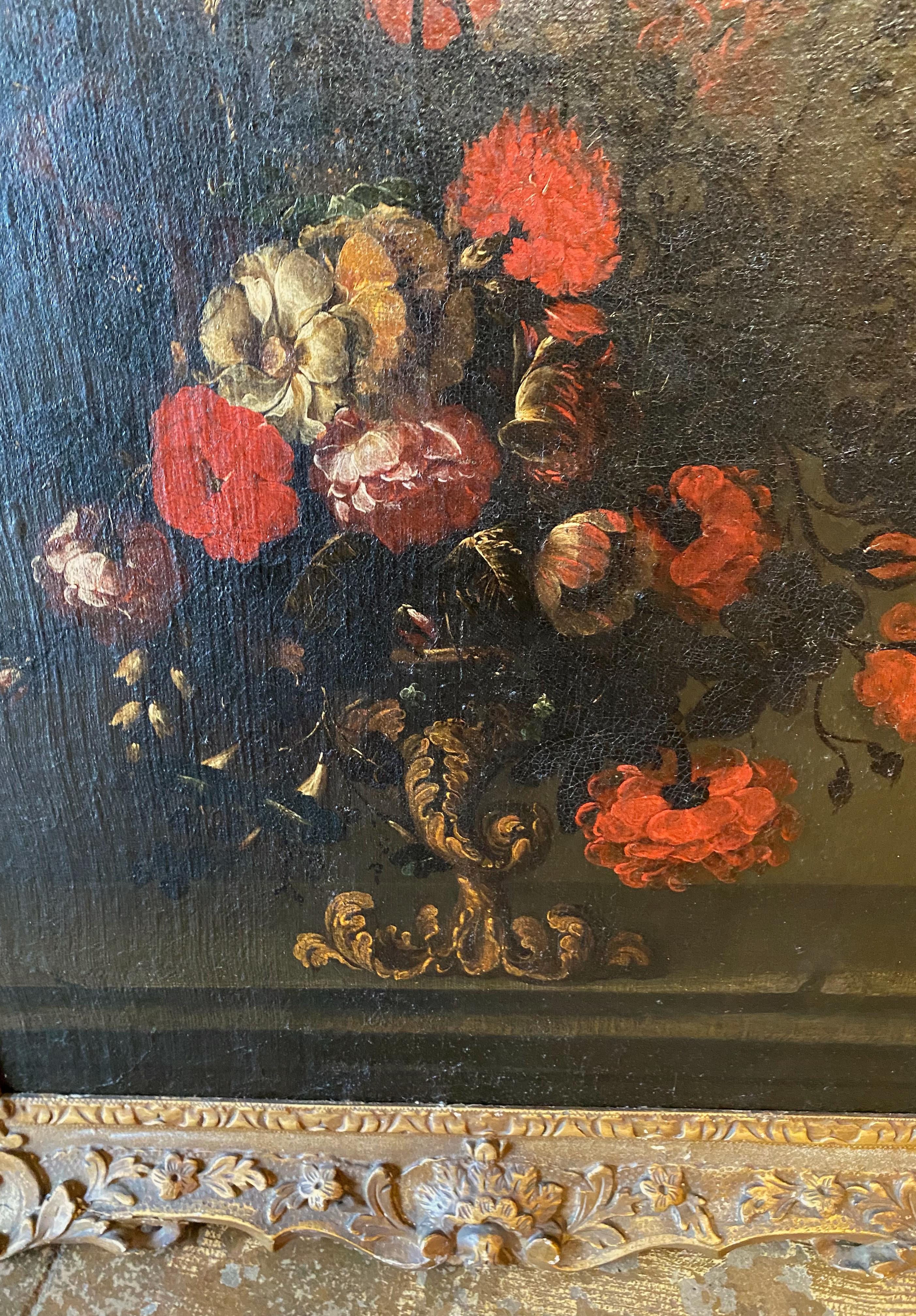 Italian Old Master Floral Still Life Painting For Sale