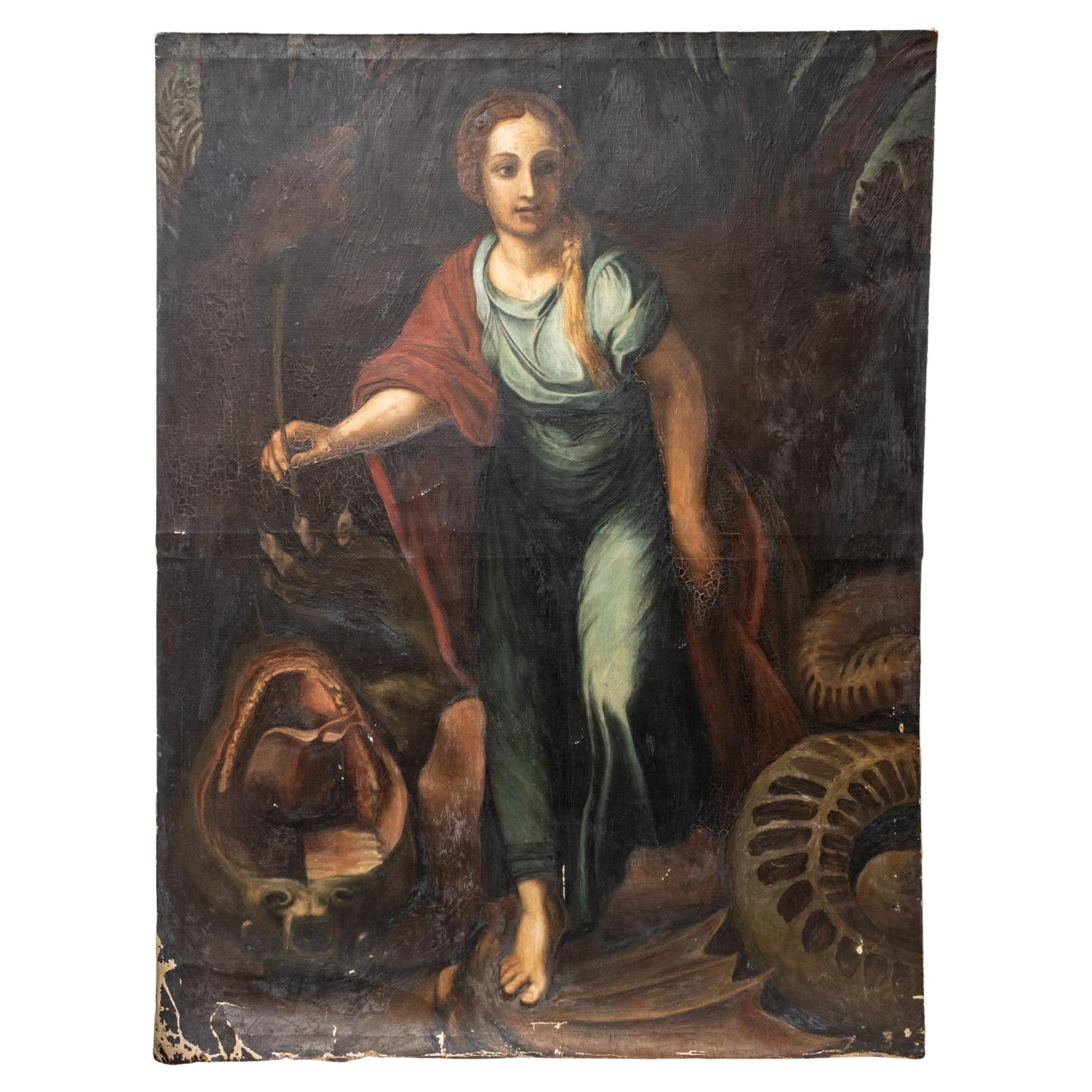 Old Master Oil on Canvas Painting attributed to Giulio Romano  For Sale