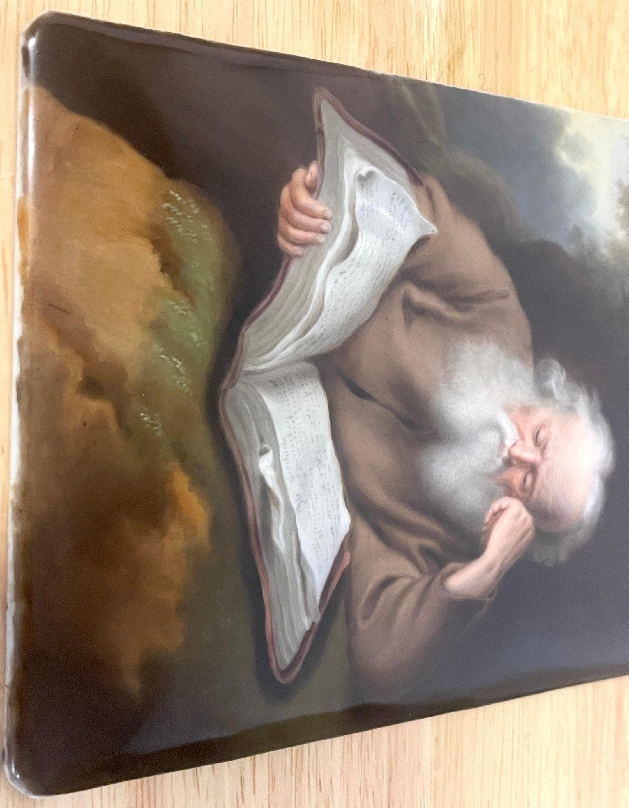 Antico dipinto su porcellana di San Girolamo, dopo Einsiedler Von S. Koninck In condizioni buone in vendita a West Palm Beach, FL