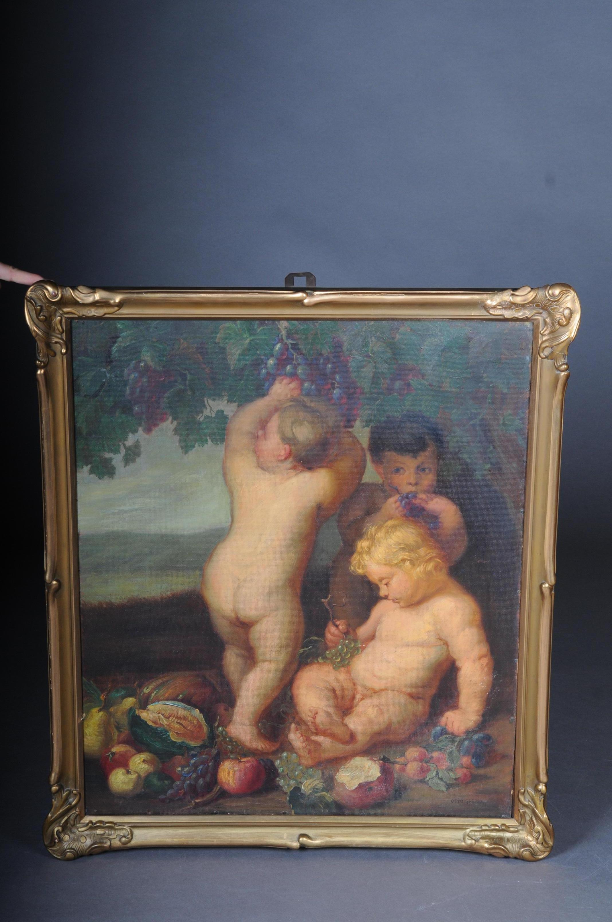 Gemälde Alter Meister, Kindergruppe nach Rubens, 20. Jahrhundert (Leinwand) im Angebot