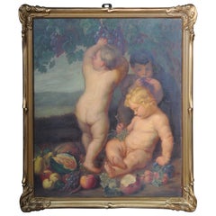 Vintage Old Master Paintings, Children's Group after Rubens, 20th Century