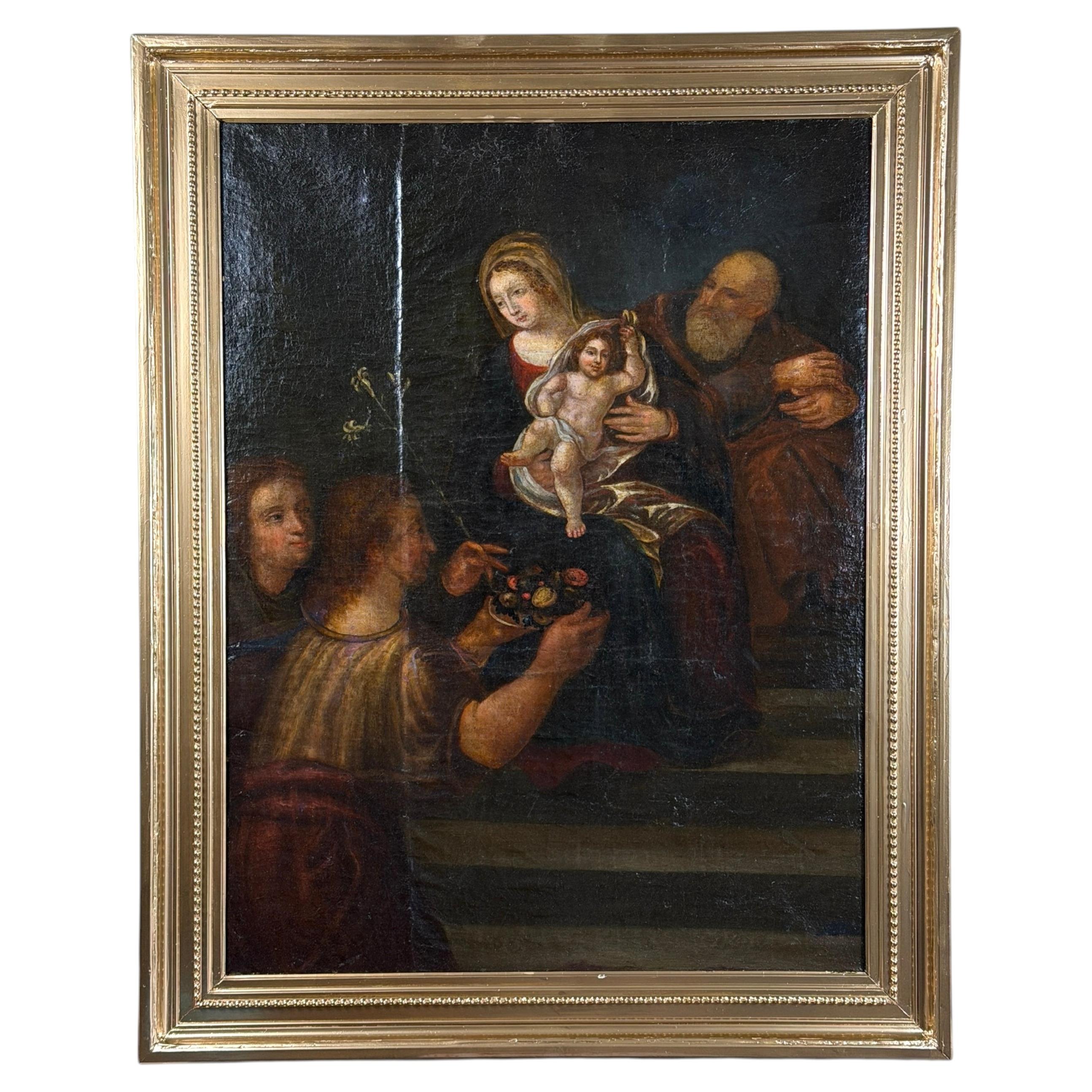 Old Master Style Madonna and Child Oil Painting - Probably 18th Century