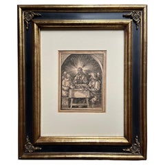 Xilografia antica di Cristo in Emmaus di Johann Mommard, dopo Albrecht Durer