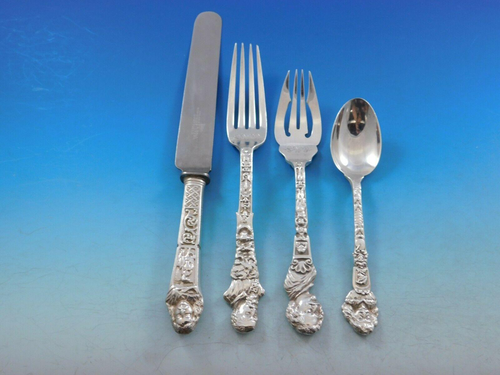 19th Century Old Masters by Gorham Sterling Silver Flatware Service Lg Dinner Set Multi motif For Sale