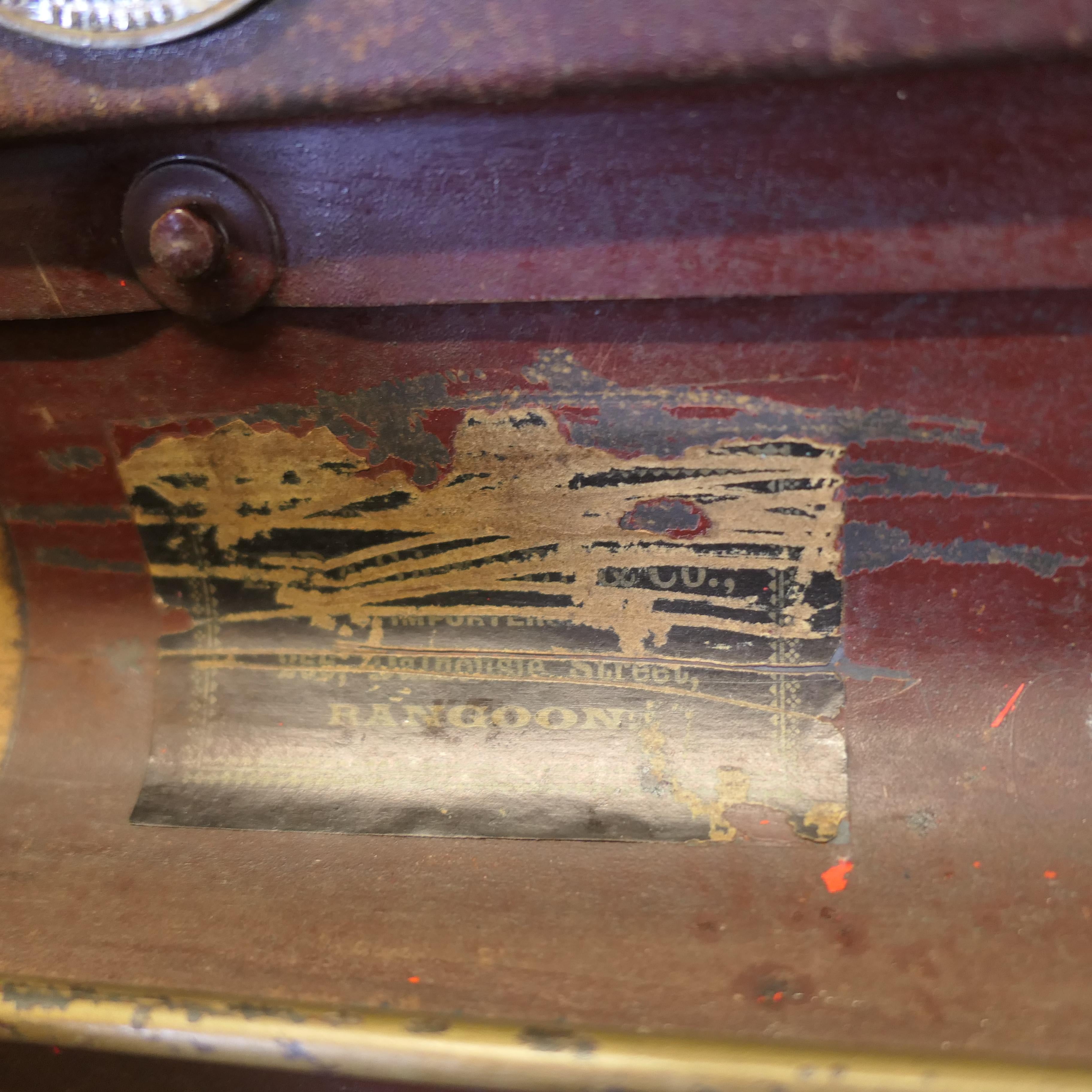 Old Metal (Best Steel) Travel Cabin Trunk, Hand Luggage, by T. WILKES & SONS For Sale 6