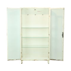 Old Metal Pharmacy Cabinet Medicine Cabinet Glass Industrial 1960s
