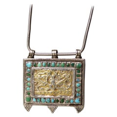 Antique Old Middle Eastern Omani Silver Silver Amulet Islamic Art التحف الفنية الإسلامي