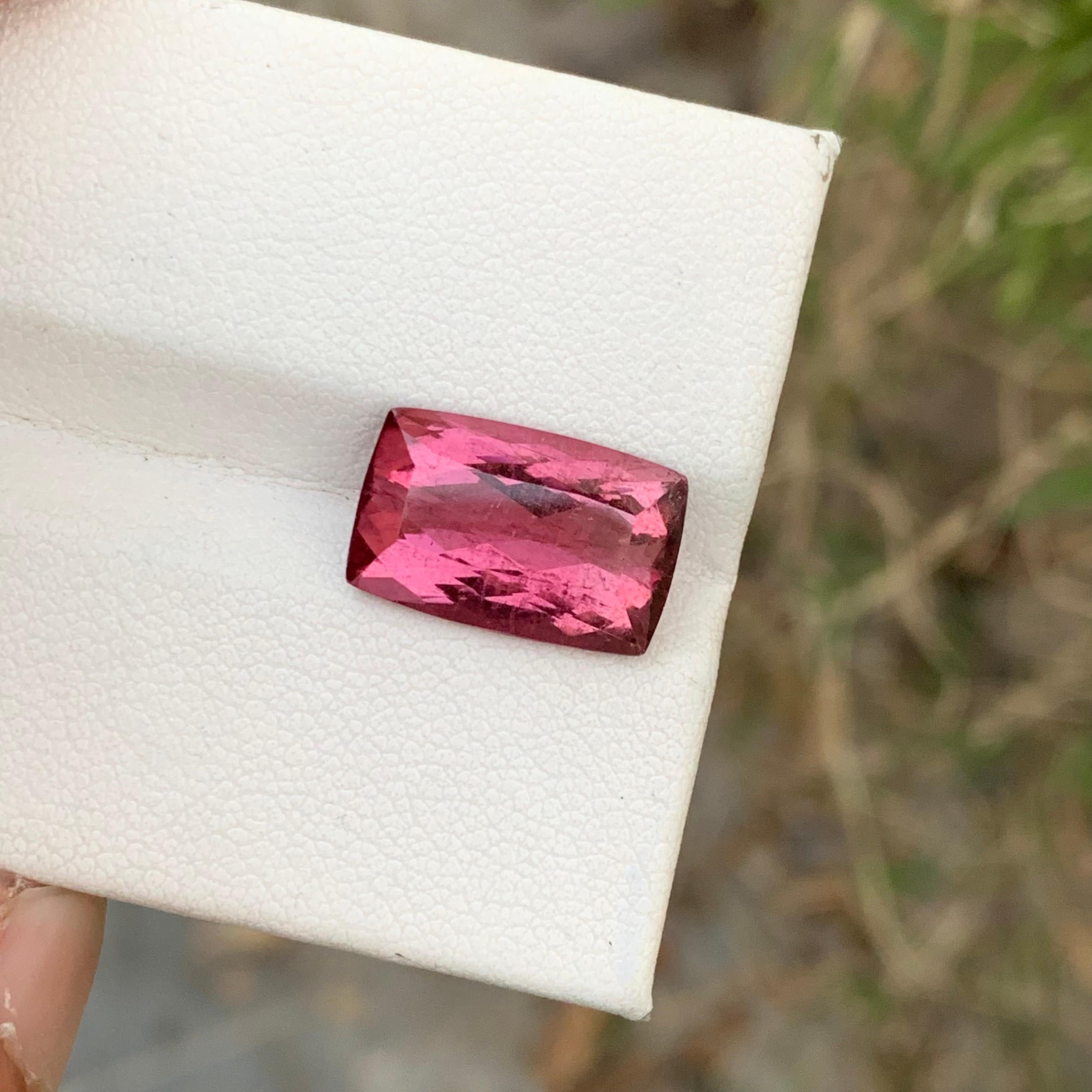 Baguette Cut Old Mine 6.90 Carats Natural Loose Rubellite Tourmaline Africa Mine  For Sale