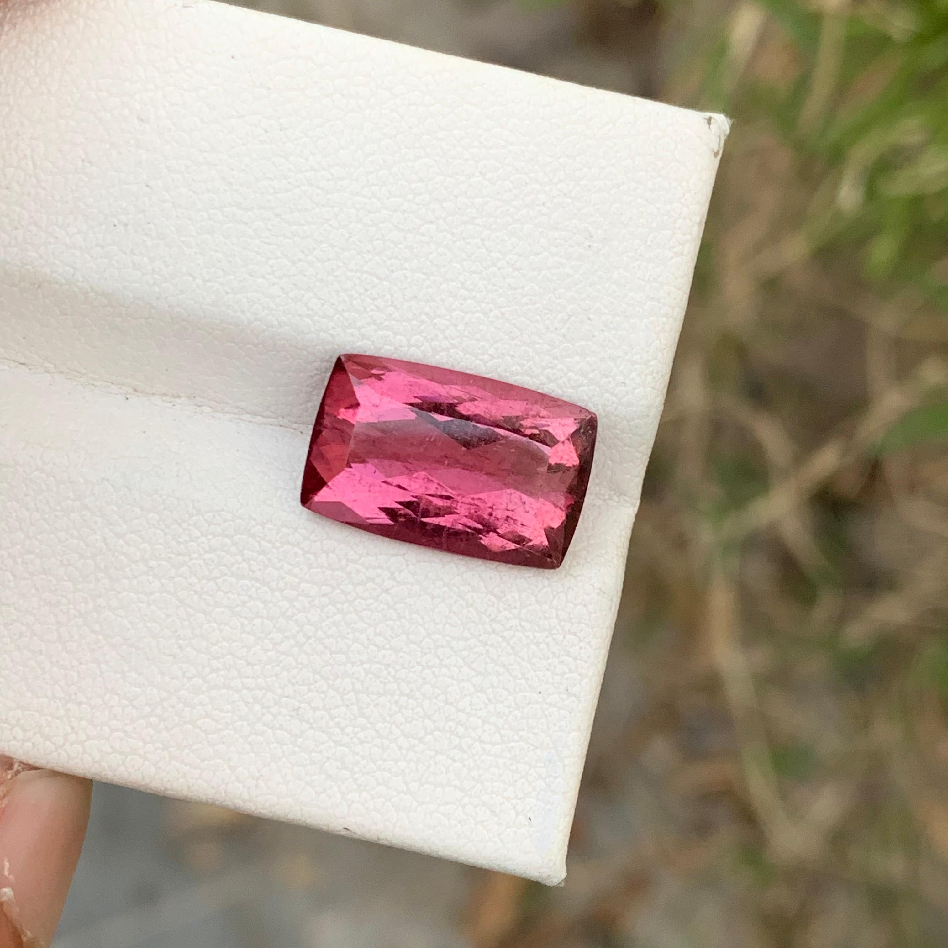 Baguette Cut Old Mine 6.90 Carats Natural Loose Rubellite Tourmaline Africa Mine For Sale