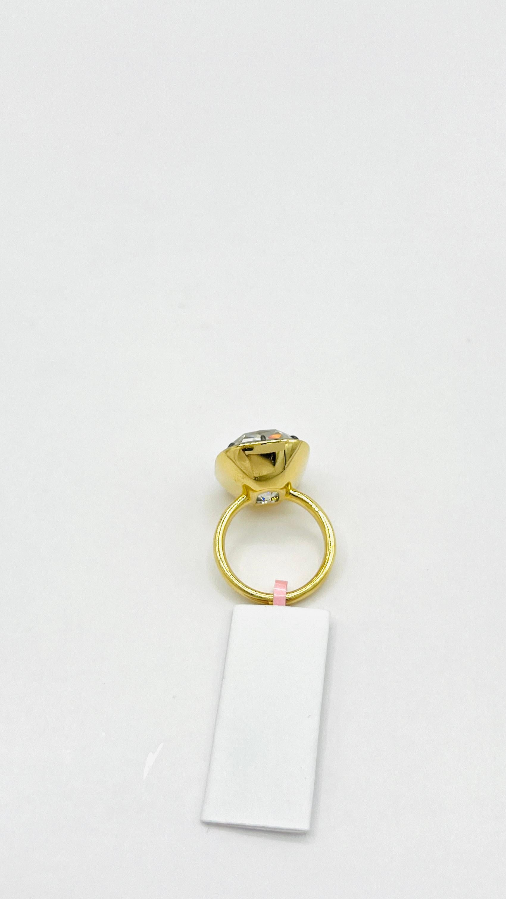 Bague solitaire en or jaune 18K et rhodium noir avec diamant coussin Old Mine en vente 1