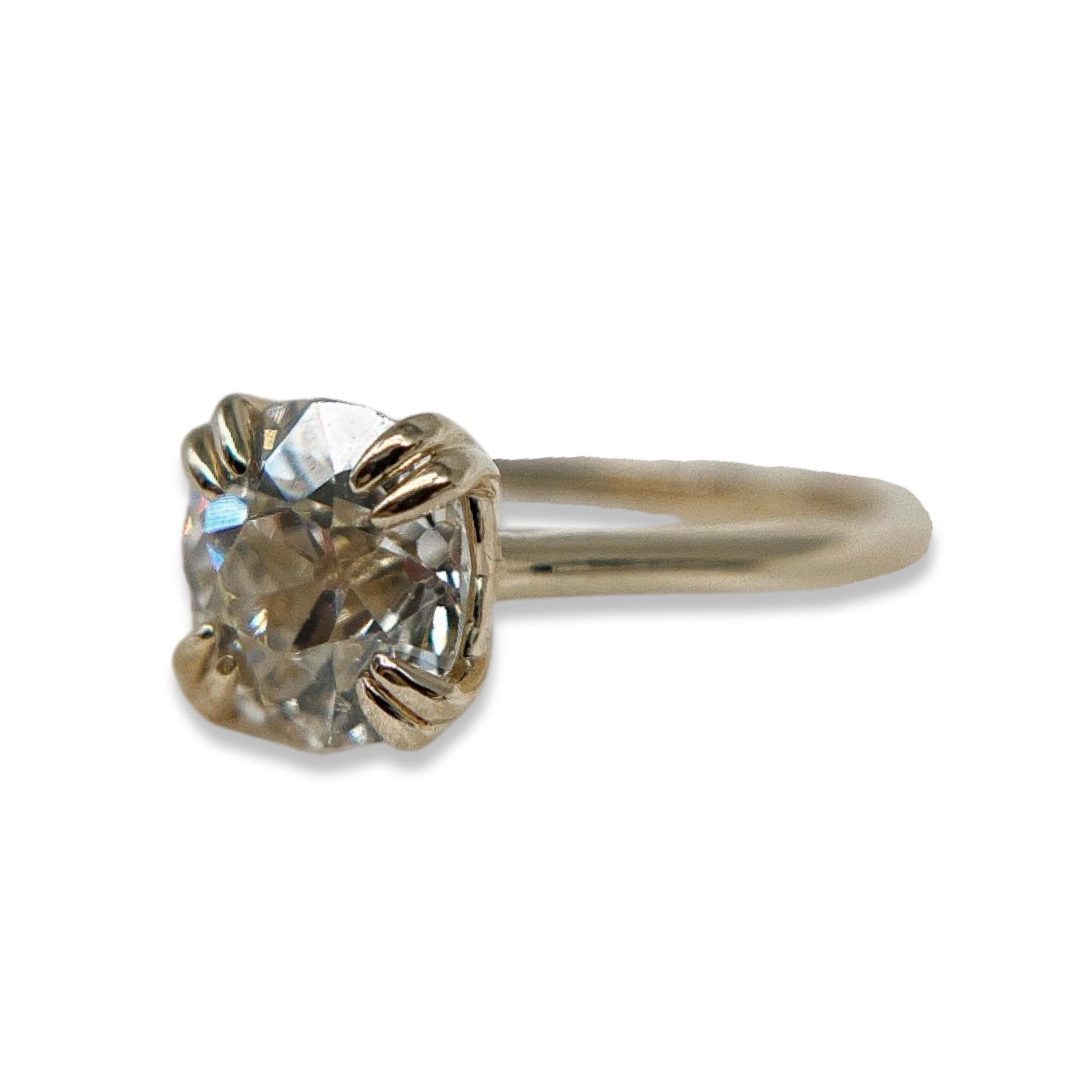 Contemporary Old Mine Cut 2.44 Carat Diamond Engagement Ring