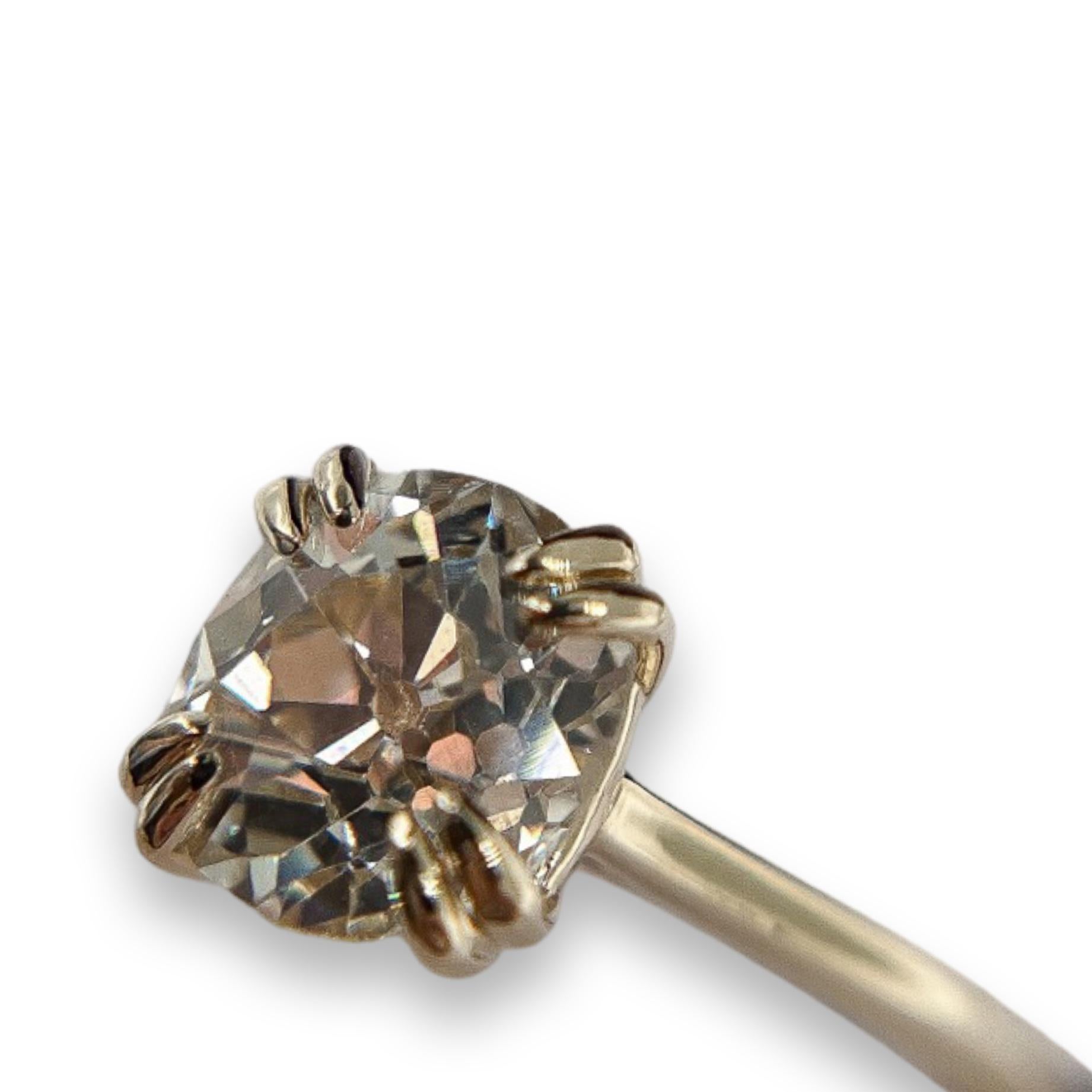 Women's Old Mine Cut 2.44 Carat Diamond Engagement Ring
