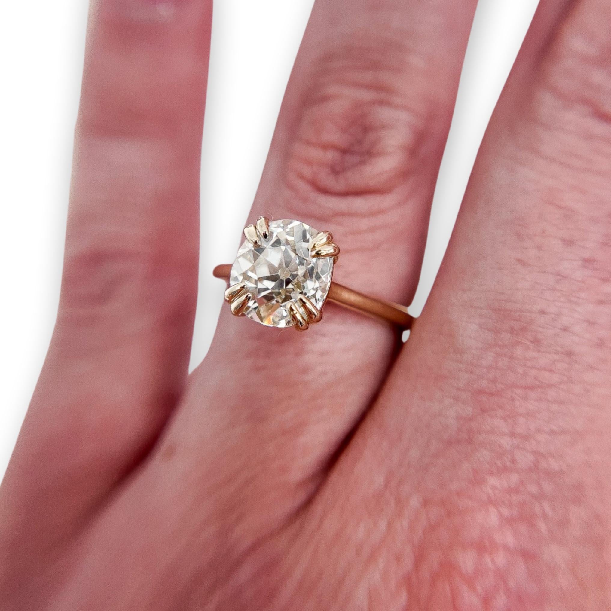 Old Mine Cut 2.44 Carat Diamond Engagement Ring 3