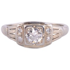 Old Mine Cut Diamond 18KW Ring