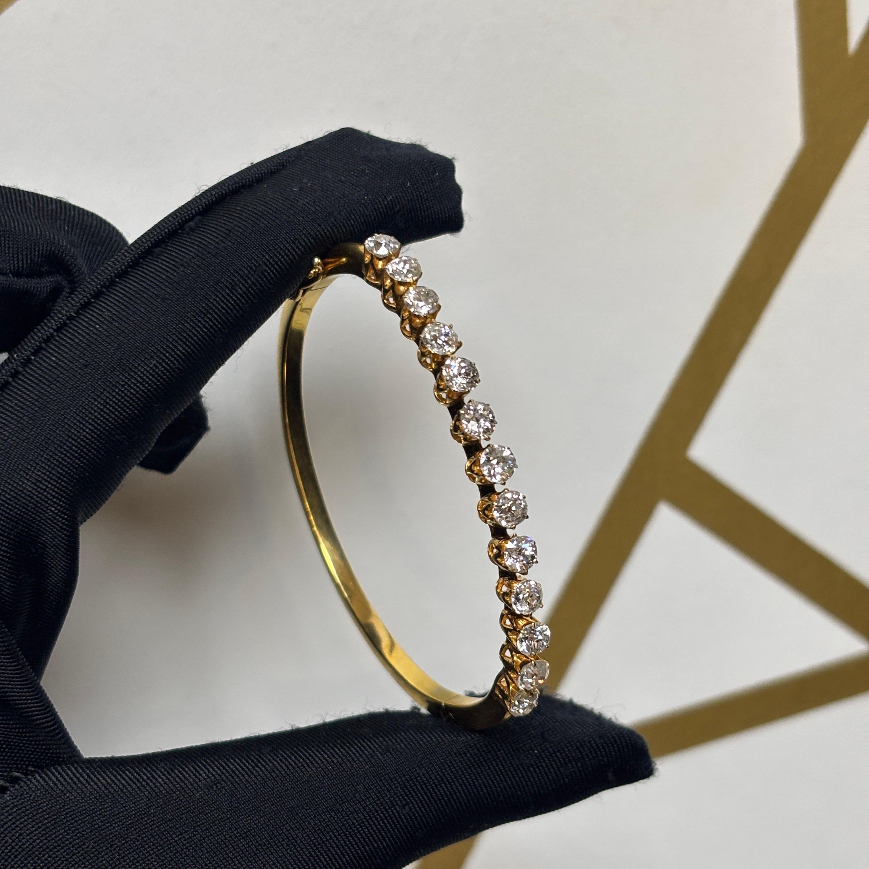 Taille ronde Bracelet en diamant taillé à l'ancienne en vente