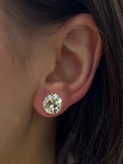 Old Mine Cut Diamond Earrings (5.60 + 5.10cts)
