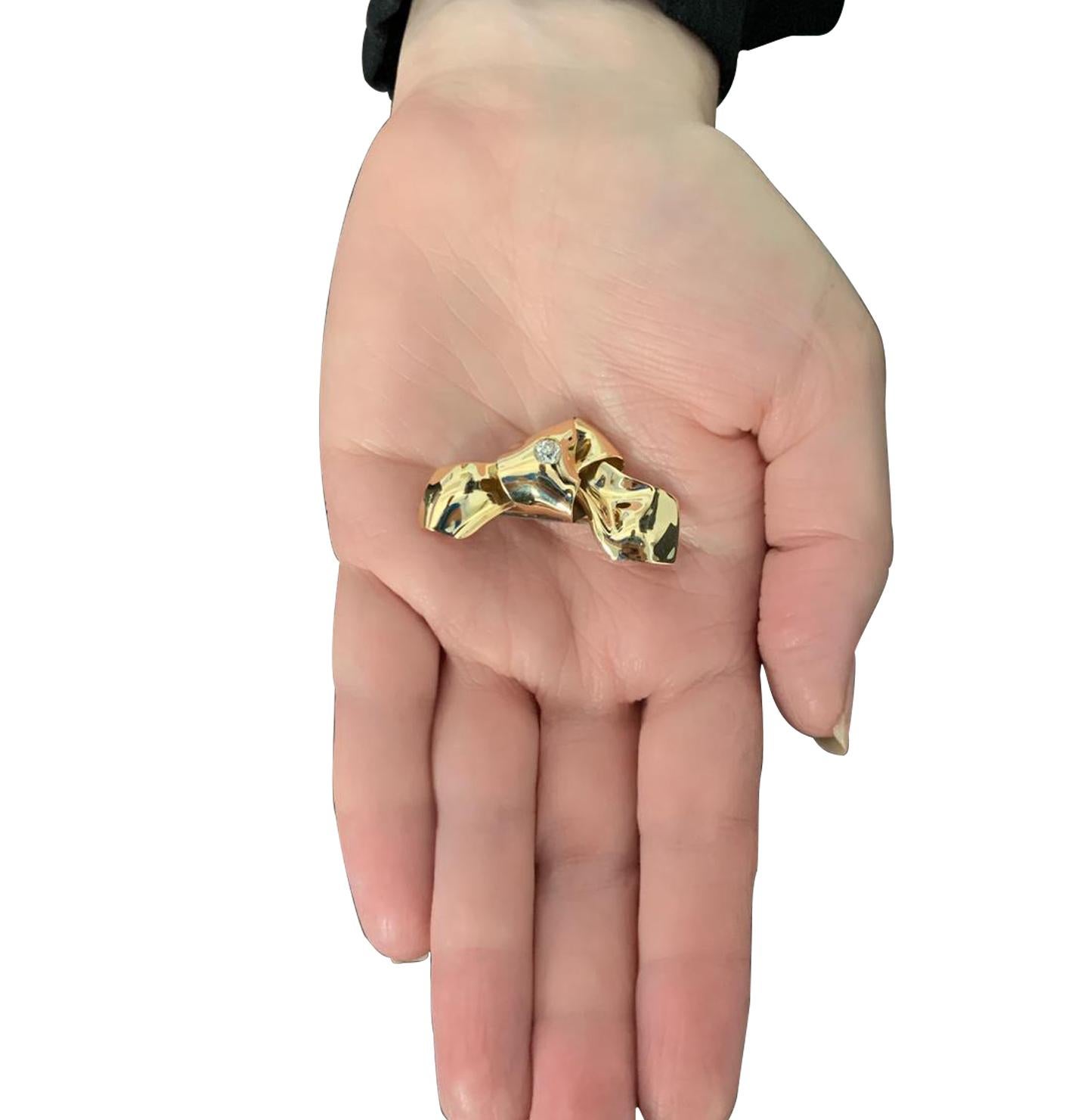 Women's or Men's Old Mine Cut Diamond English Brooch Pin