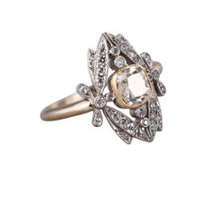 Old Mine Cut Diamond Gold Engagement Ring