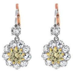 Orecchini pendenti con diamanti Old Mine Cut