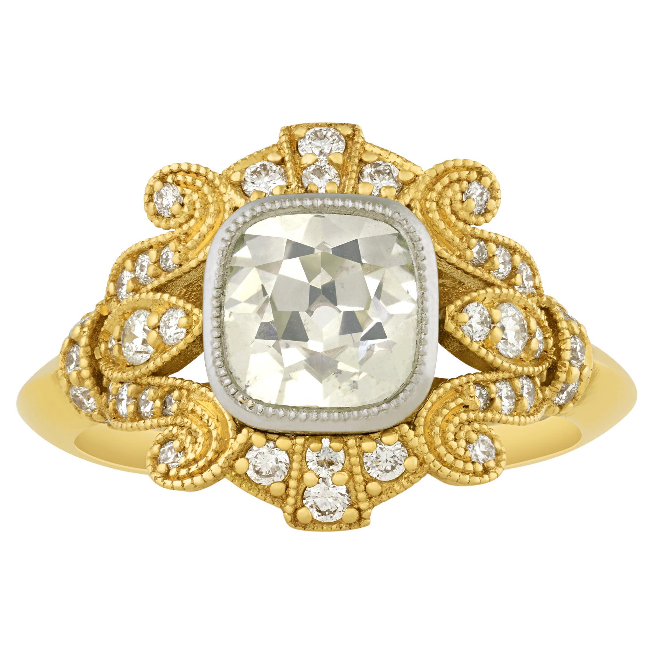 Old Mine-Cut Diamond Ring, 1.50 Carats
